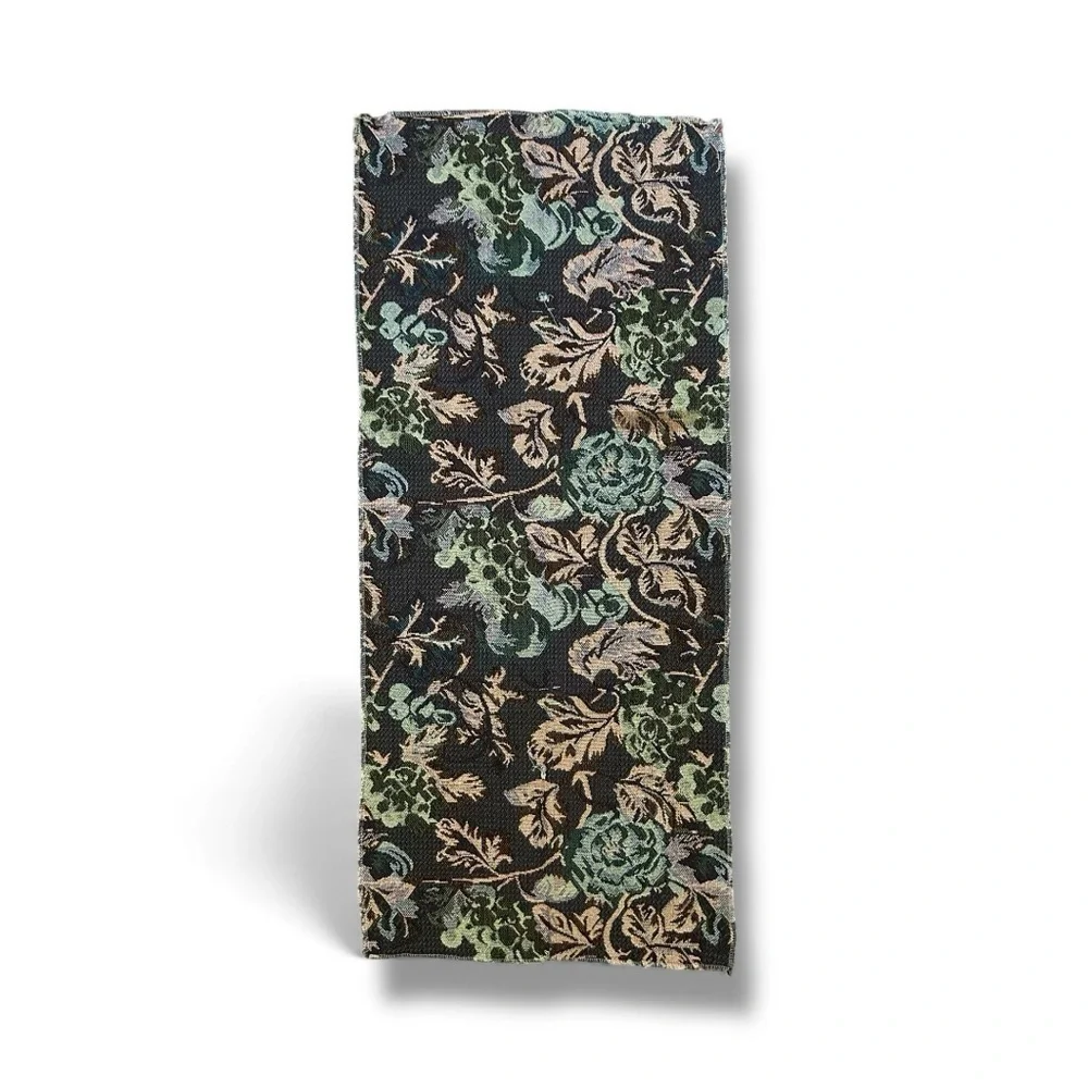 Vintage Floral Tapestry Panel Botanical Jacquard Wall Hanging Cottagecore Decor